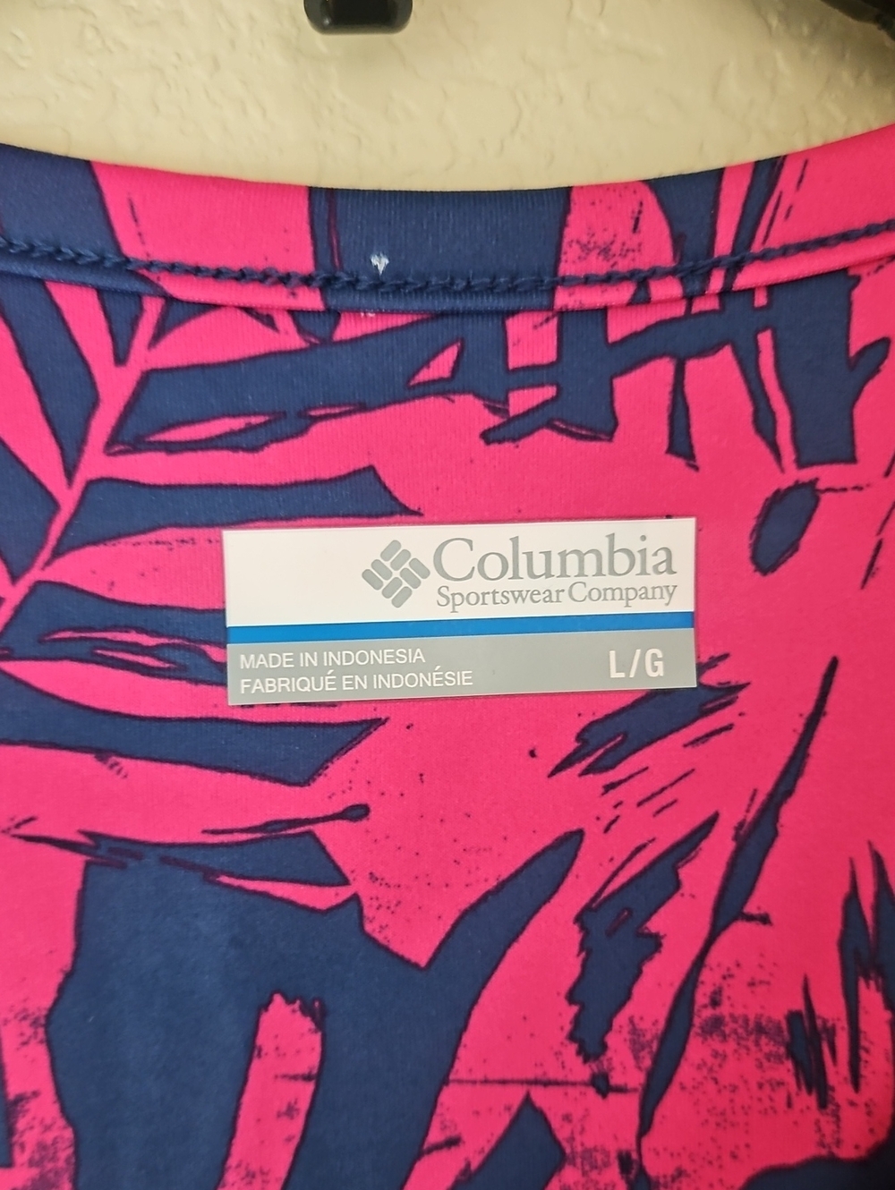 Columbia Sleeveless Tropical Print Shift Dress - Pink & Blue Large - Picture 3 of 6